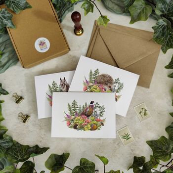 Set Of Ten Woodland Animal Notecards And Envelopes, 3 of 6