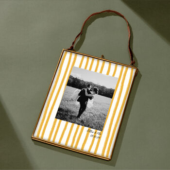 Personalised Anniversary Photo Frame With Striped Mount, 3 of 4