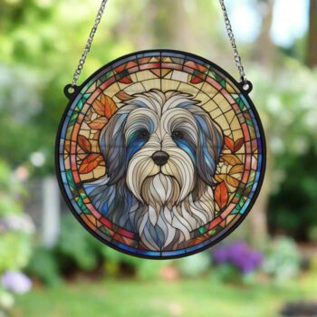 Tibetan Terrier Stained Glass Effect Suncatcher, 3 of 6