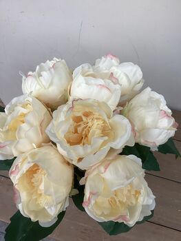 Cream Peony Artificial Silk Flower Arrangement Mothers Day Gift, 2 of 6