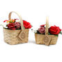 Medium Red Bouquet In Wicker Basket, thumbnail 2 of 3
