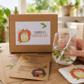 Personalised Stemless Cocktail Glass Gift Set, 3 of 12