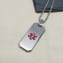 Personalised Brushed Steel Medical Dog Tag Necklace, thumbnail 1 of 3