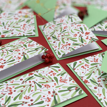 Red Berries Christmas Card Pack Of 12, 7 of 10