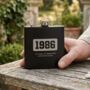 Personalised Engraved Black Metal Hip Flask 6oz For Milestone Birthday / Anniversary, thumbnail 2 of 11