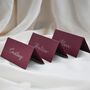 Personalised Calligraphy Burgundy Place Name Cards X 10, thumbnail 2 of 6