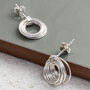 Sterling Silver Layered Hoops Studs, thumbnail 1 of 4