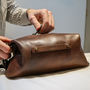 Personalised Vintage Leather Collar Stud Wash Bag, thumbnail 10 of 10