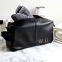 Personalised Initials Faux Leather Black Wash Bag, thumbnail 1 of 5