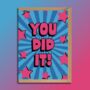You Did It Celebration Greeting Card Blue, thumbnail 1 of 2