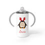 Personalised Christmas Penguin Kids Sippy Cup, thumbnail 5 of 7