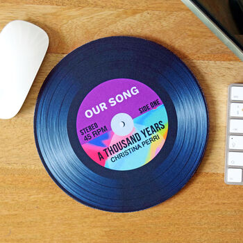Personalised 'Our Song' Vinyl Record Mouse Mat, 10 of 12