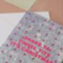 Shake Ya Tinsel Tits Christmas Card – Pink And Silver Glittery A5 – Blank Inside, thumbnail 2 of 5