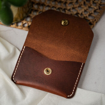 Personalised Handcrafted Leather Wallet Press Stud, 3 of 8