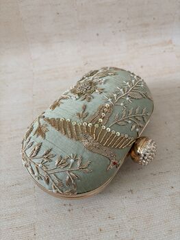Mint Green Bird Oval Clutch, 5 of 8