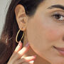 40mm Large Gold Plated Hoop Earrings With Crystals, thumbnail 2 of 6