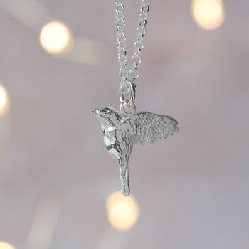 Little Robin Bird Silver Necklace, 2 of 9
