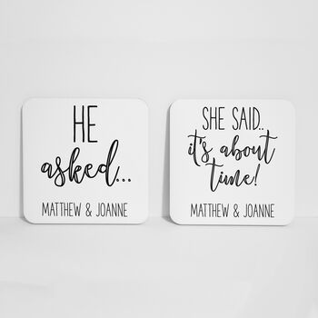Personalised Engagament Coasters 'It's About Time!', 2 of 2