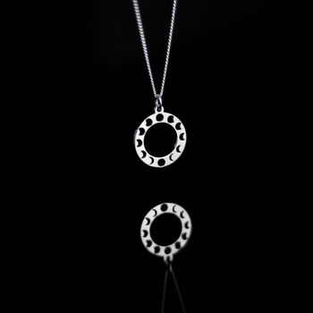 Moon Phase Necklace, Sterling Silver, 24ct Gold Vermeil, 3 of 11