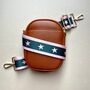 Forest Green And Pink Star And Stripe Bag Strap, thumbnail 1 of 2