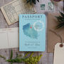 Passport Map Watercolour Style Wedding Invitation, thumbnail 11 of 12