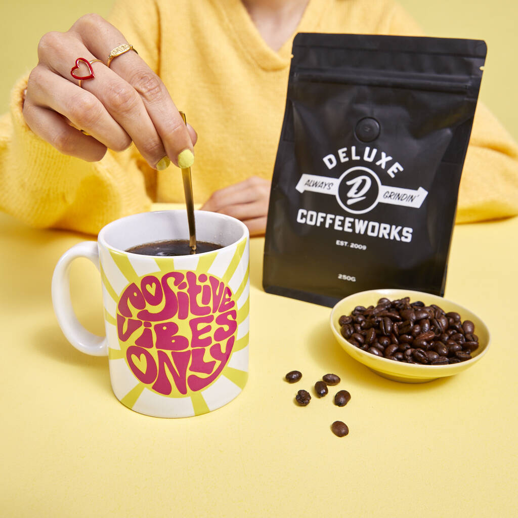 'Positive Vibes Only' Coffee And Mug Gift Box, 1 of 4