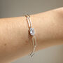 Sterling Silver Cubic Zirconia Paperclip Chain Bracelet, thumbnail 2 of 6