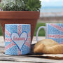 Personalised Doodle Hearts Union Jack Mug, thumbnail 1 of 4