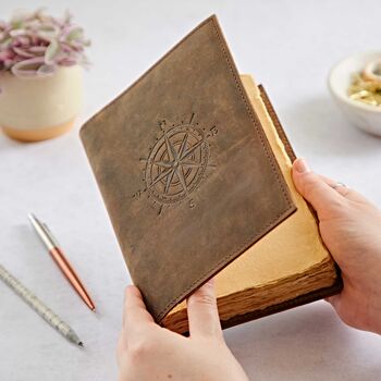 Personalised Compass Buffalo Leather Journal, 5 of 9