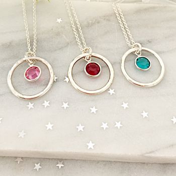 Circle Birthstone Necklace, 3 of 8