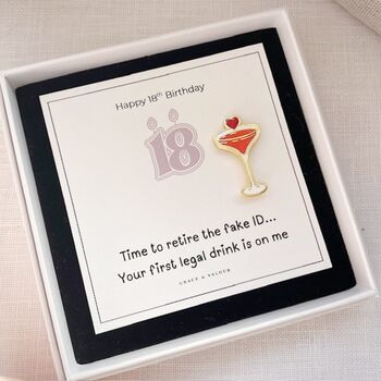 Funny 18th Birthday Cocktail Enamel Pin | Cute Gift For Friend, Daughter Or Sister, 5 of 9