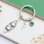 Two Peas In A Pod Personalised Keyring, thumbnail 5 of 9