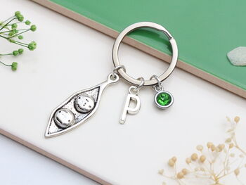 Two Peas In A Pod Personalised Keyring, 5 of 9