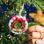 Personalised Wreath Christmas Decoration, thumbnail 7 of 8