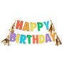 Gold Foiled Mulit Coloured Happy Birthday Party Bunting, thumbnail 2 of 3