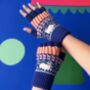 Catnip Cute Embroidered Cat Fair Isle Gloves, thumbnail 2 of 3
