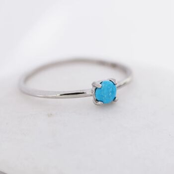 Genuine Turquoise Stone Ring In Sterling Silver, 4 of 11