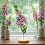 Purple And Pink Foxglove Flower Stem Faux Glass Flowers, thumbnail 1 of 10