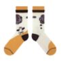 Yellow Penguin Print Mid Calf Length Socks, thumbnail 2 of 3