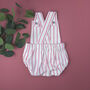 Pink And White Stripe Girl's Summer Bubble Romper, thumbnail 5 of 7