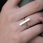 Deco Minimalist Sterling Silver Bar Ring, thumbnail 4 of 7
