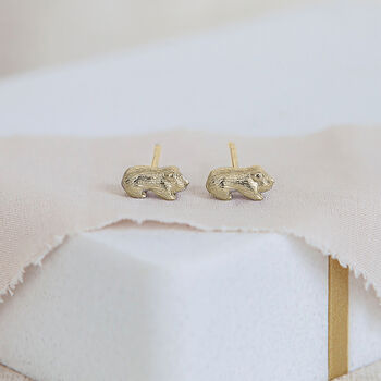 18ct Gold Plated Baby Guinea Pig Earrings, 3 of 8