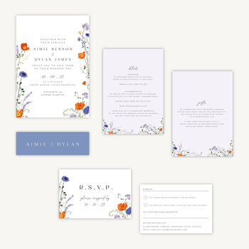 Pressed Wildflowers Wedding Invitation, 2 of 5