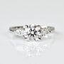 Platinum Lab Grown Round Brilliant Cut Diamond Engagement Ring, thumbnail 1 of 5