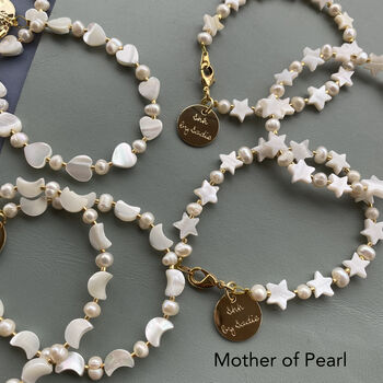 Handmade Freshwater Pearl Star / Moon / Heart Bracelets, 4 of 9