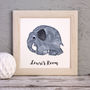 Personalised Baby Elephant Embroidered Framed Artwork, thumbnail 1 of 3