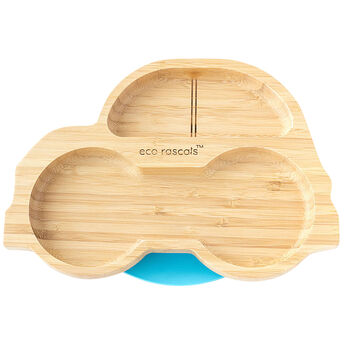 Bamboo Car Plate With Suction Base Blue, 2 of 4