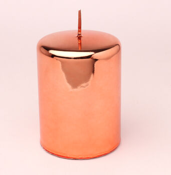 G Decor Rose Gold Glass Effect Metallic Candle, 3 of 5