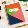 Personalised Colour Block Combined Diary And Notebook, thumbnail 2 of 12