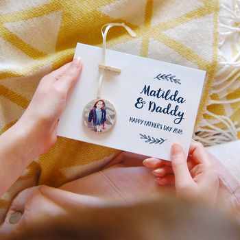 Personalised Daddy And Me Photograph Keepsake Card, 2 of 8